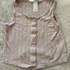 H&M Adorables Sleeveless Button-Up Top - Tan